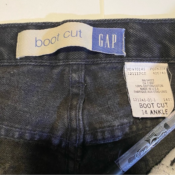 Gap vintage black Boot Cut jeans SZ 14 Ankle slightly distressed 100% cotton GUC - Picture 11 of 11